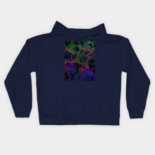 Liquid Graffiti Glowing Blue Kids Hoodie